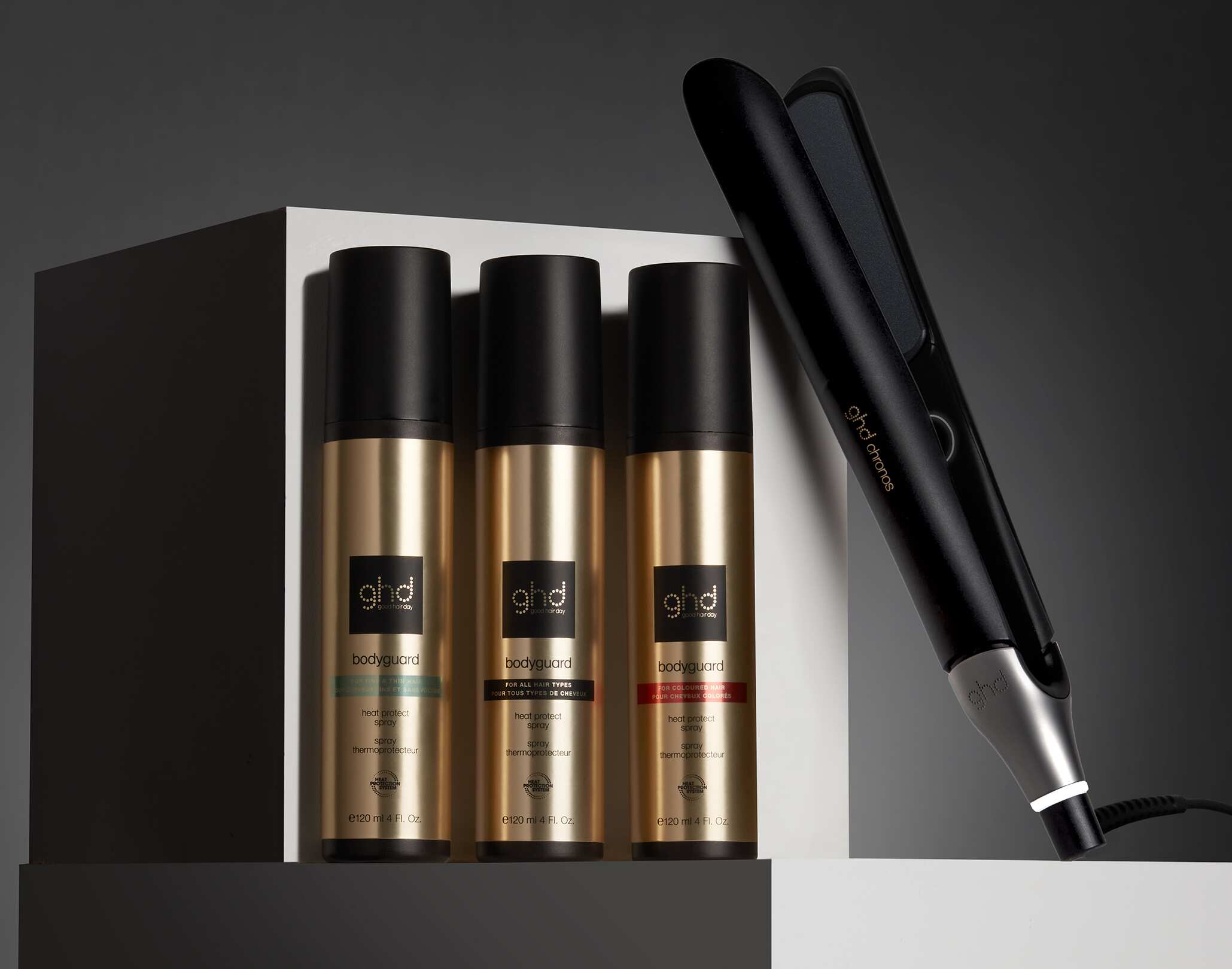 GHD BODYGUARD HEAT PROTECT SPRAY COLOURED HAIR 120 ml - Protettore termico  in spray per capelli colorati, BEST SELLER