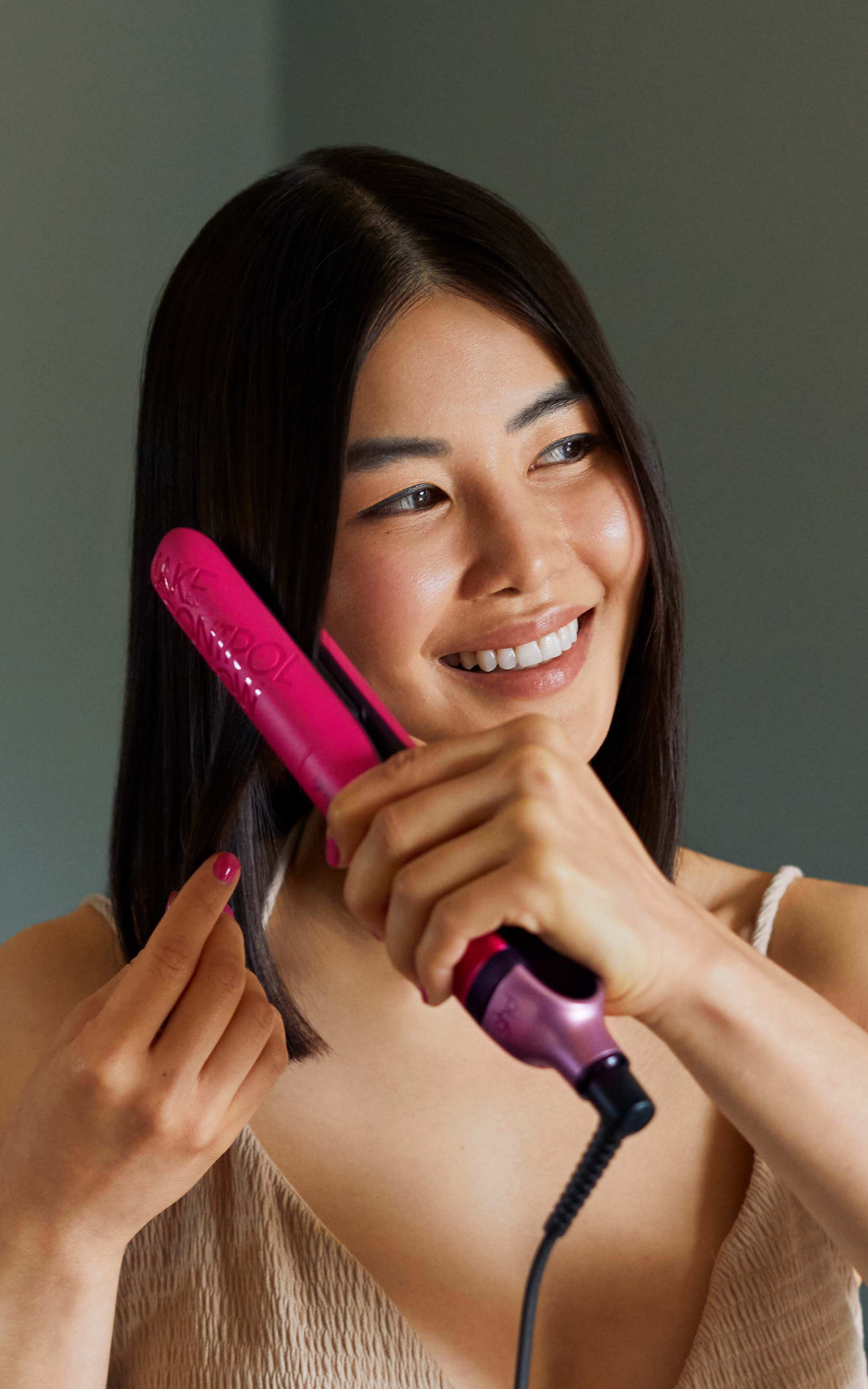 nueva plancha de pelo ghd pink