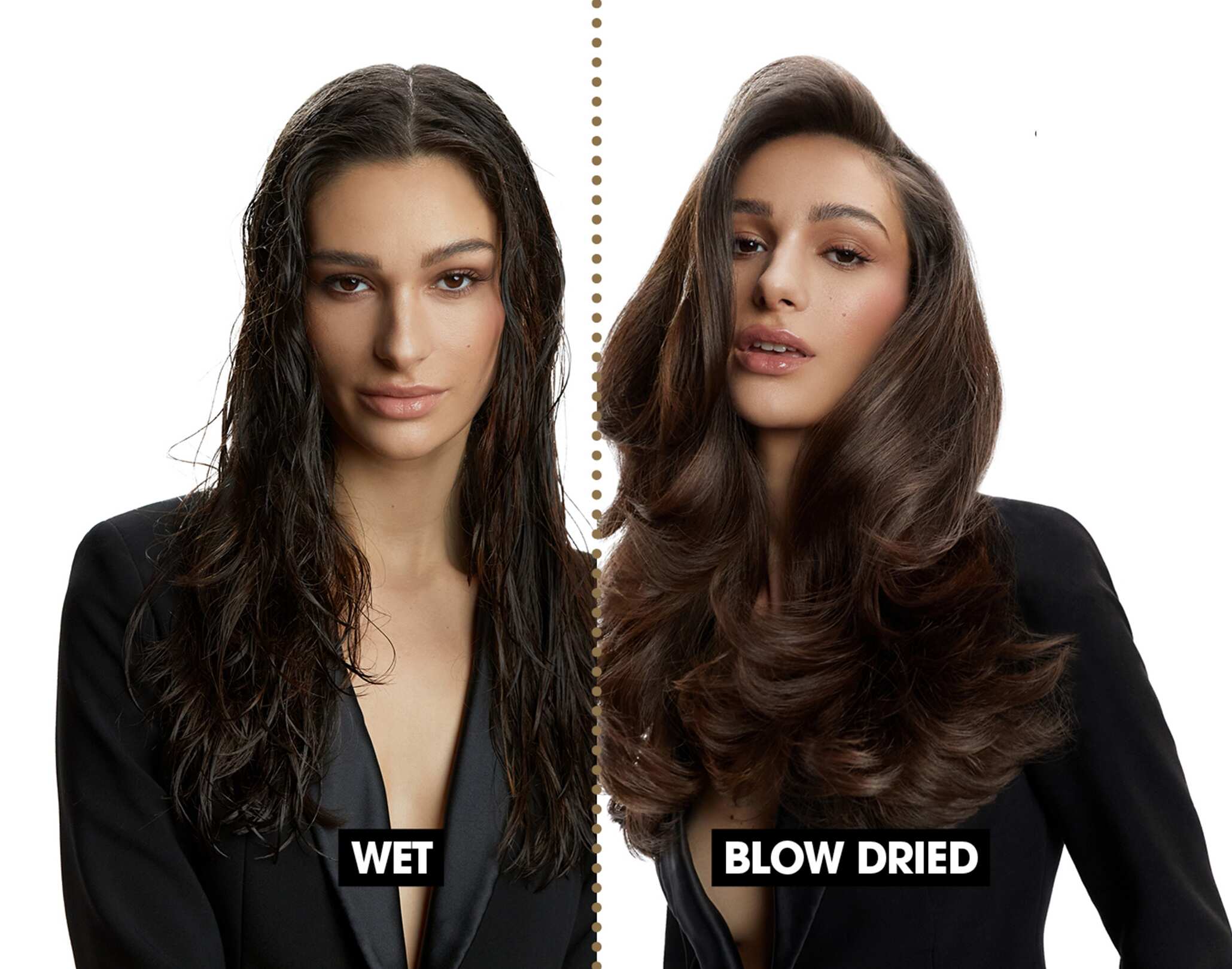 BEFORE AND AFTER from the use of duet blowdry