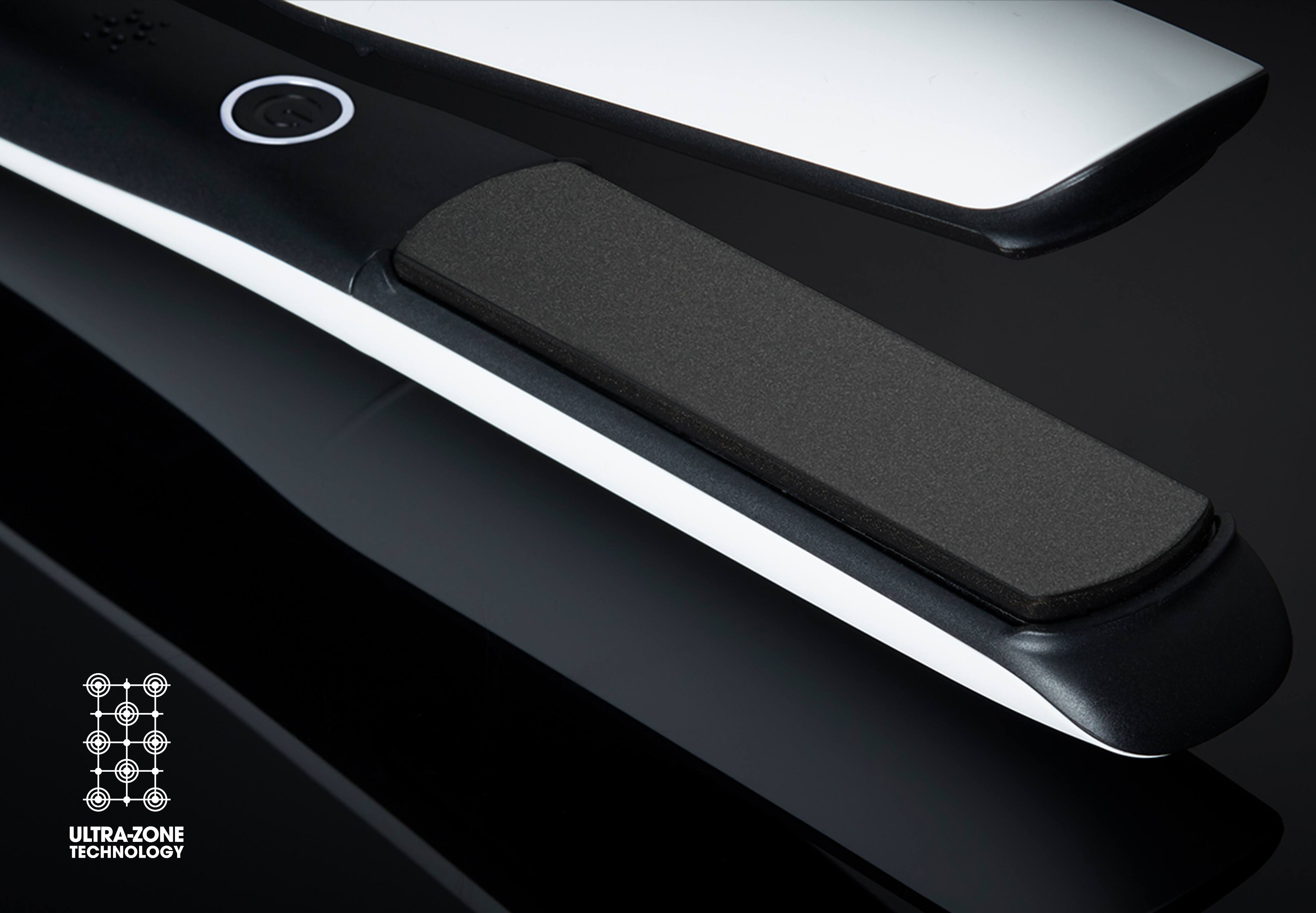 platinum+ hair straightener in white plates