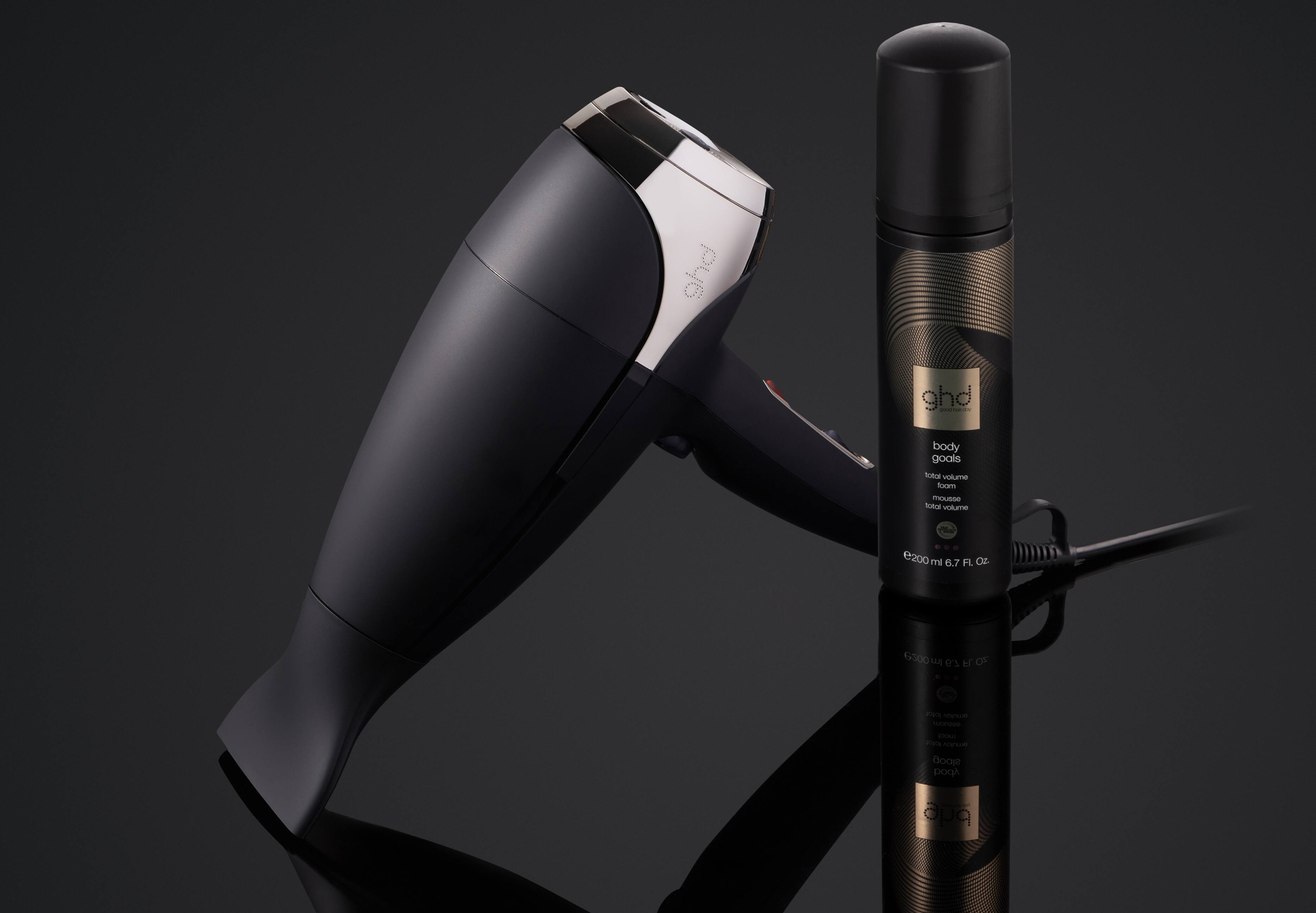 ghd Helios Hair Dryer Power ghd body goals total volume foam