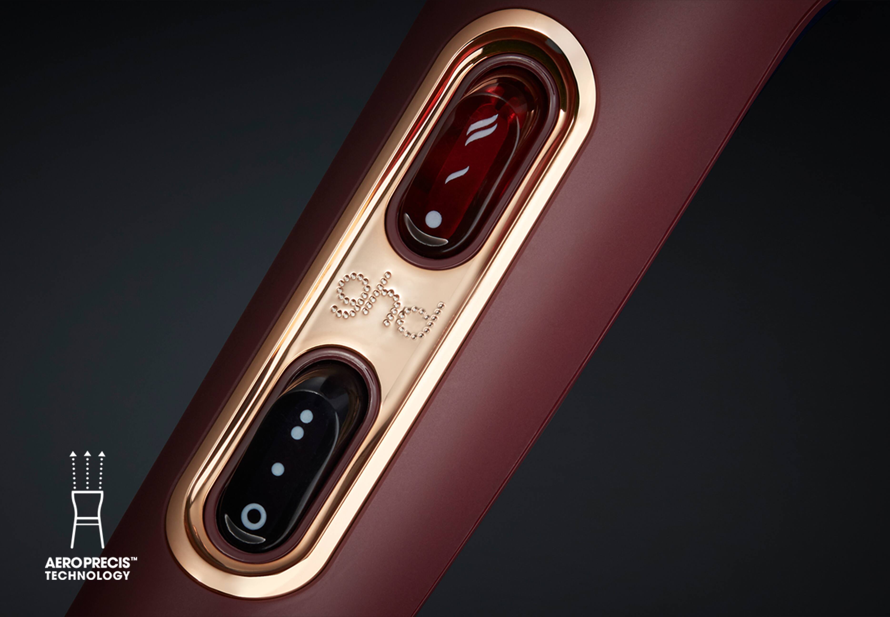 Helios hair dryer in plum buttons