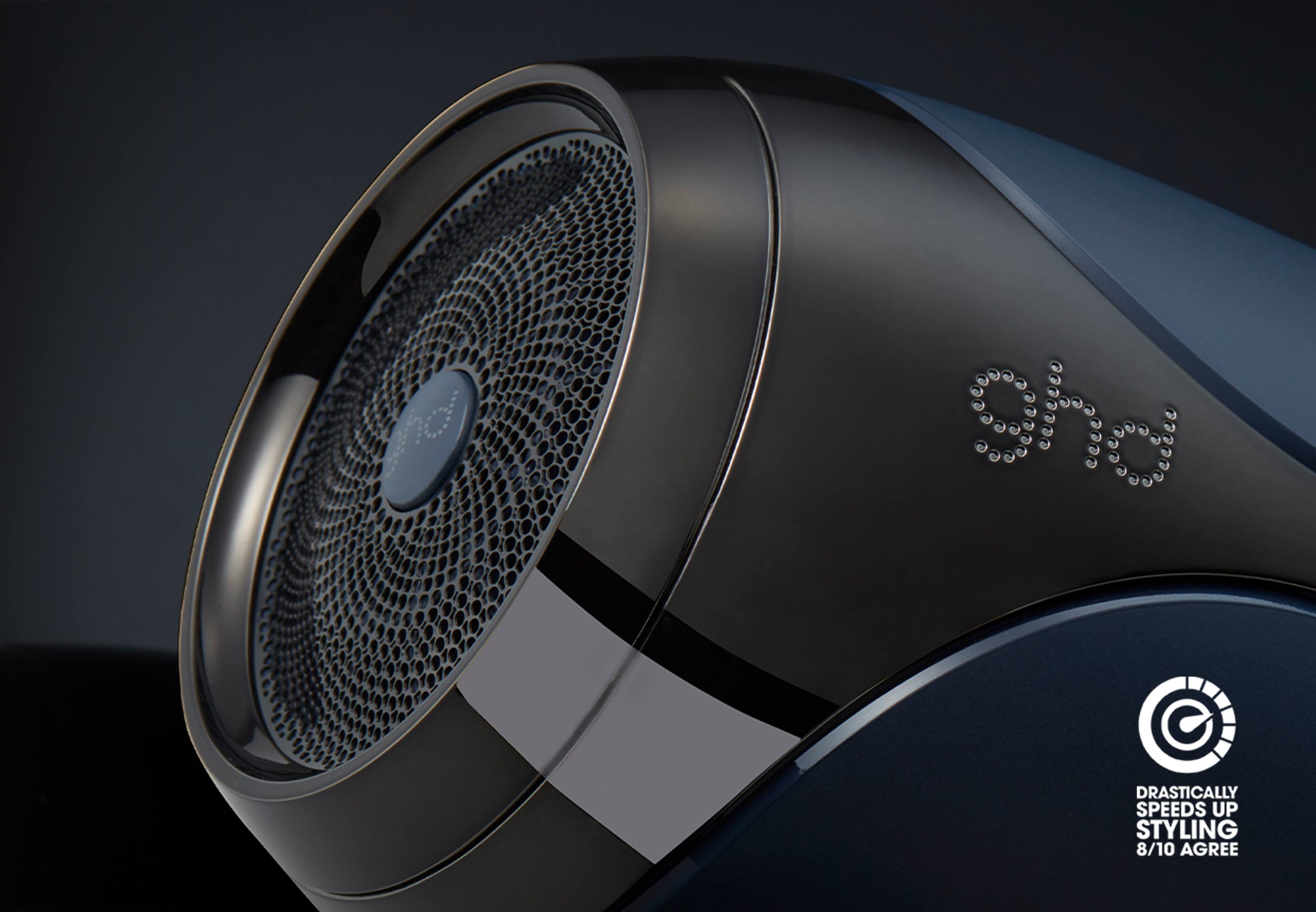 ghd helios hair dryer in navy filter close-up