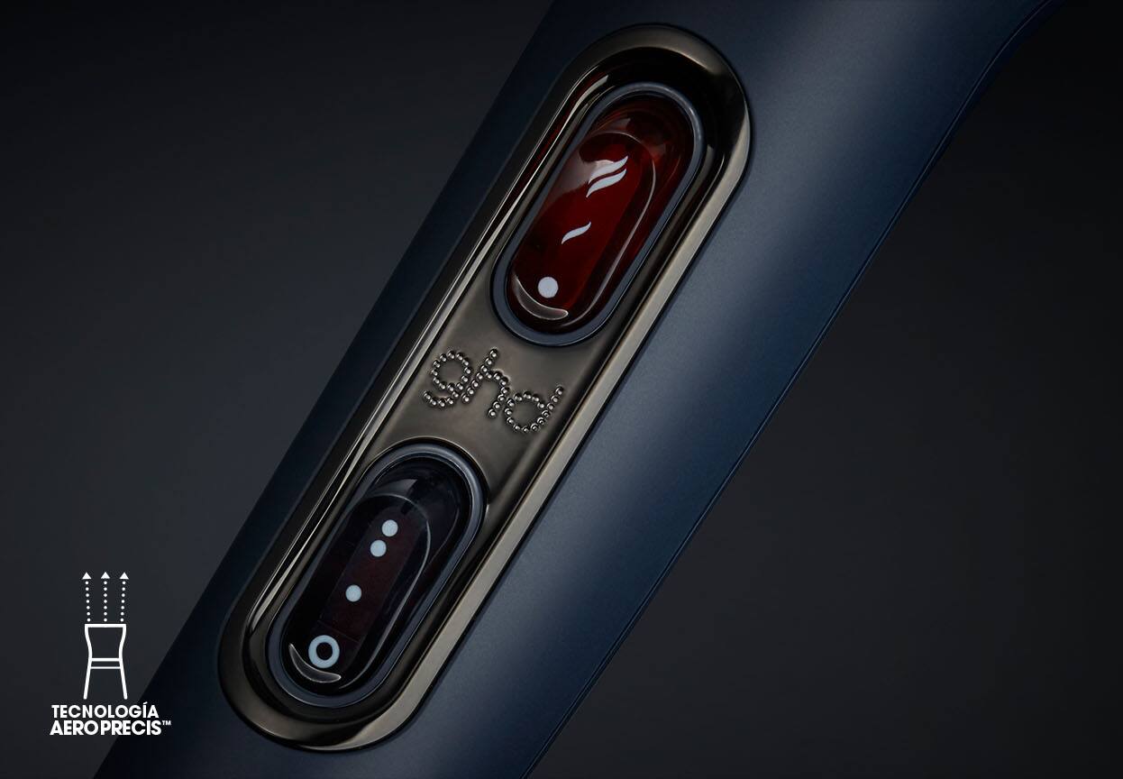 Selectores de potencia del secador ghd helios azul