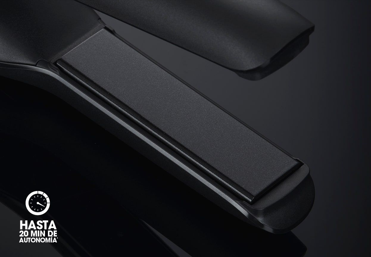 detalle de placas cómo plancha de pelo ghd sin cable