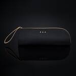 ghd black heat resistant styler bag with gold accents