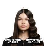 Model mit glattem Haar im Vorher Nachher Vergleich