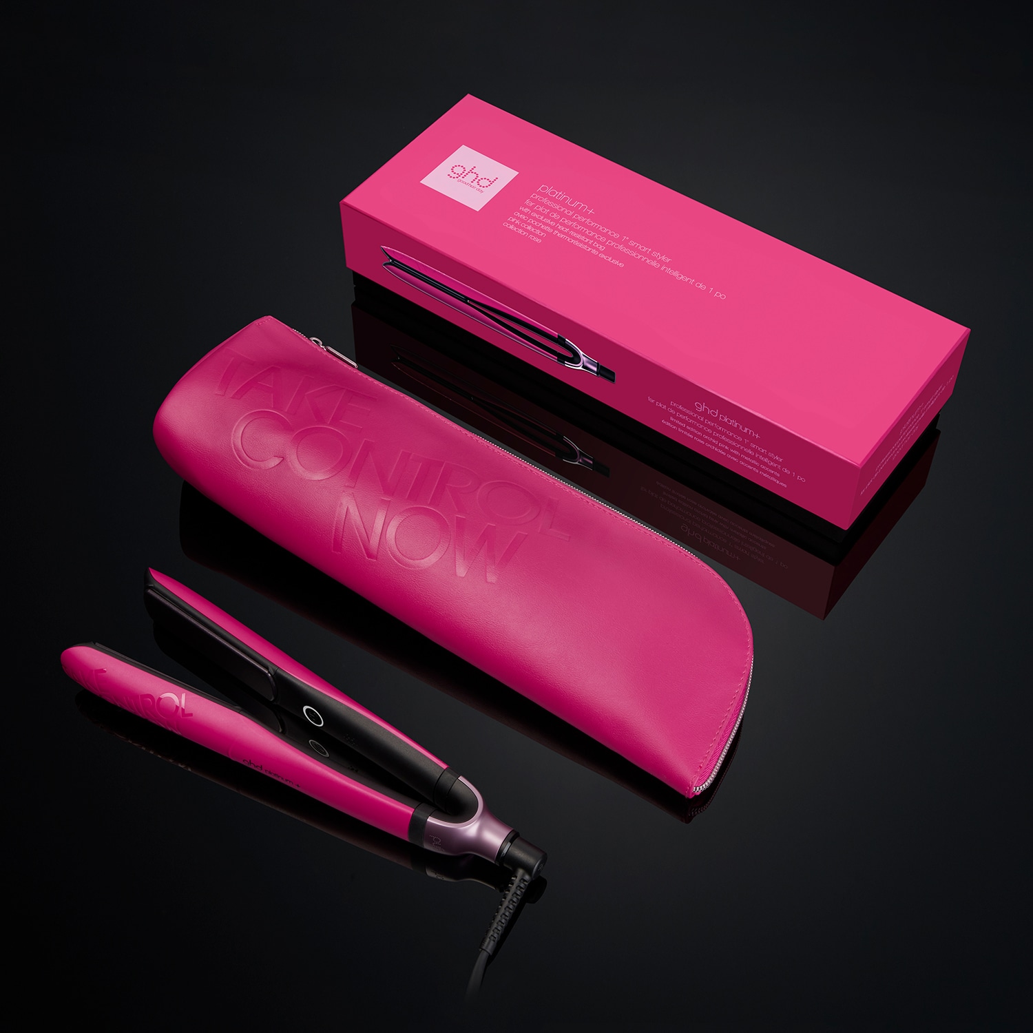 ghd platinum+ styler orchid pink with case and box