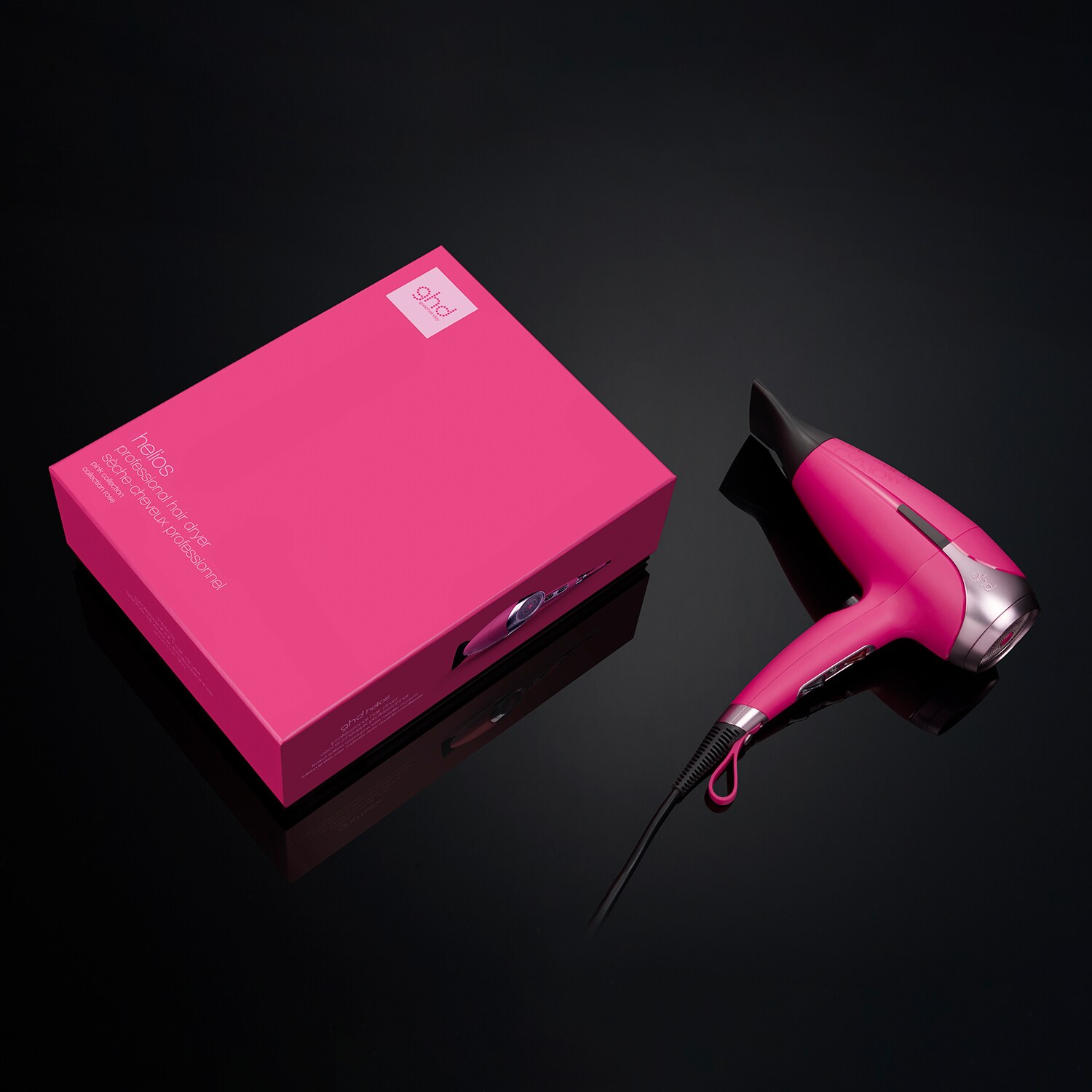 ghd helios hair dryer orchid pink with box