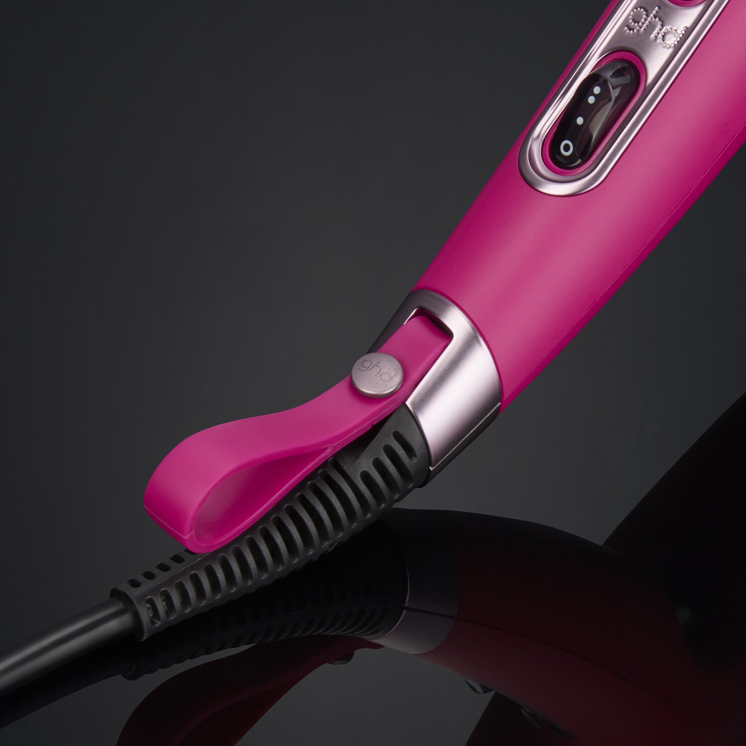 ghd helios hair dryer orchid pink strap close-up