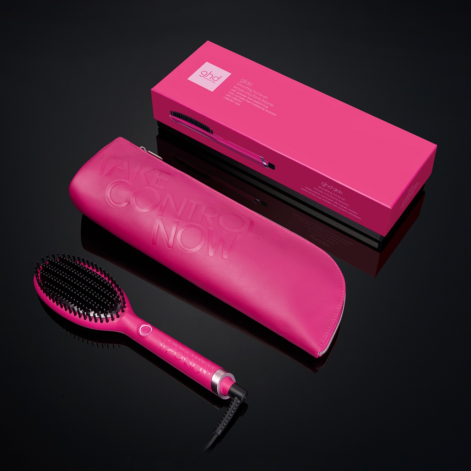 ghd glide smoothing hot brush orchid pink