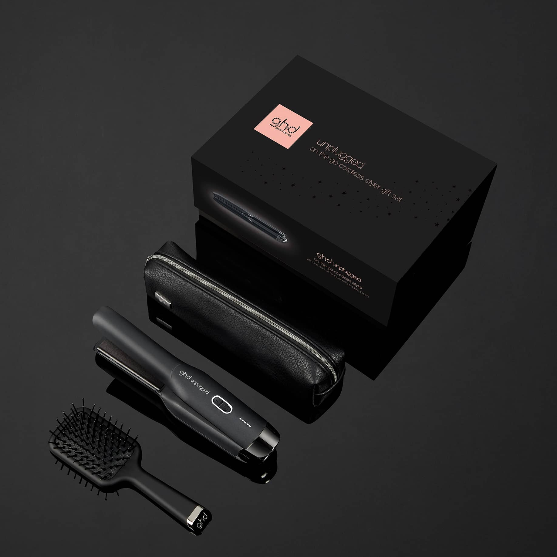 GHD UNPLUGGED CORDLESS HAIR STRAIGHTENER FESTIVE GIFT SET