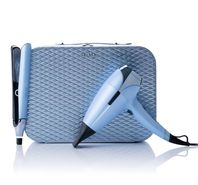 ghd deluxe gift set secador+prancha em azul gélido