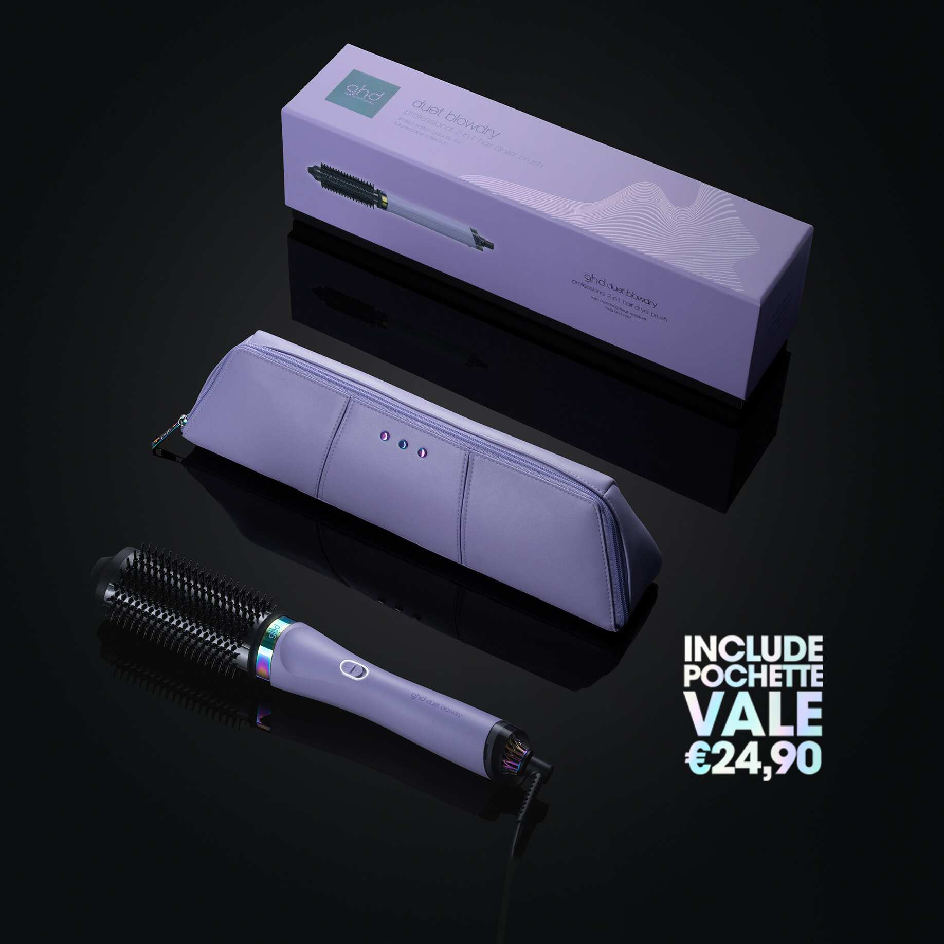 NUOVA GHD DUET BLOWDRY - SPAZZOLA ASCIUGACAPELLI 2 IN 1 VIOLA GALATTICO