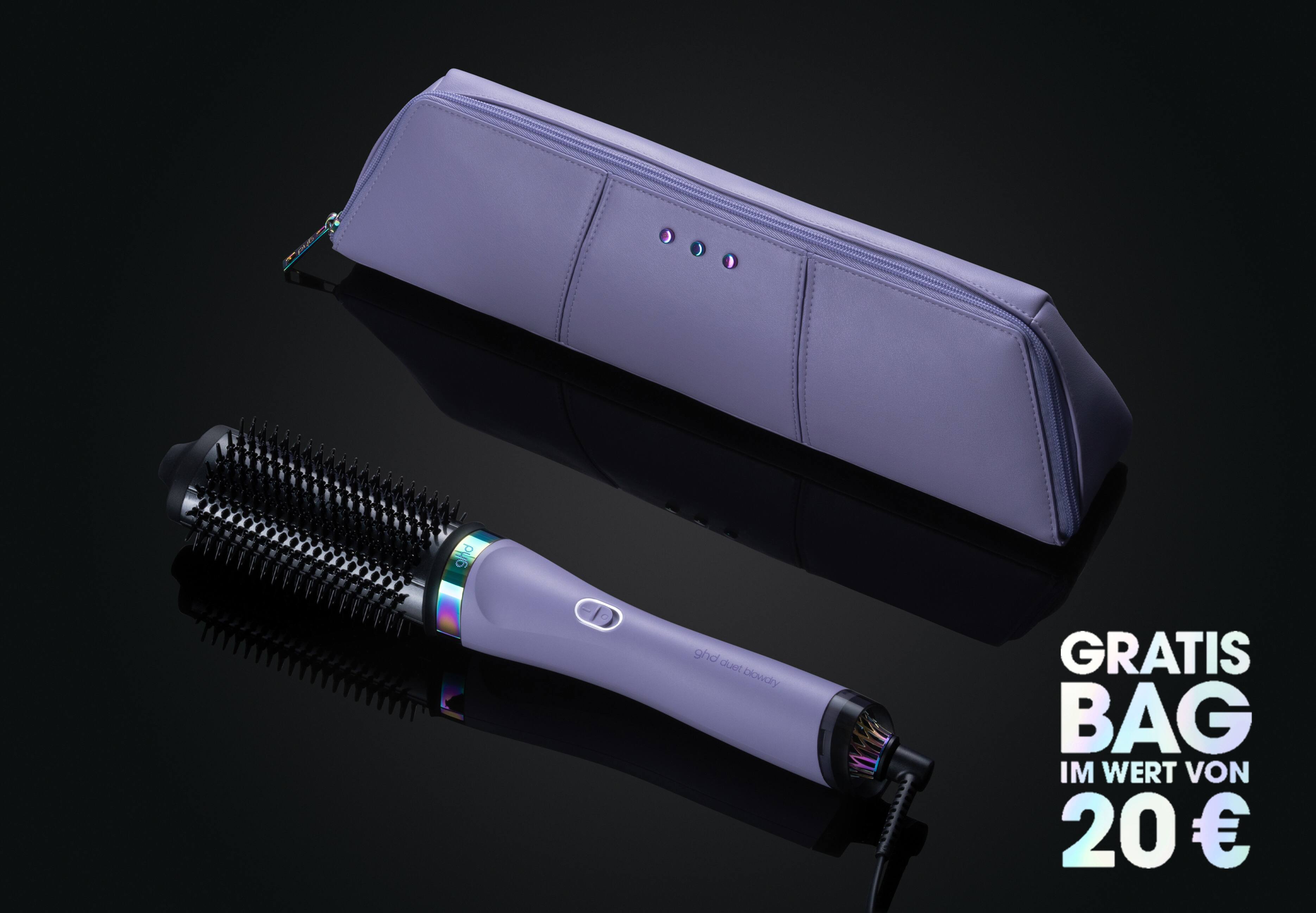 Hitzebeständige Tasche begleitet die ghd duet blowdry Limited Edition