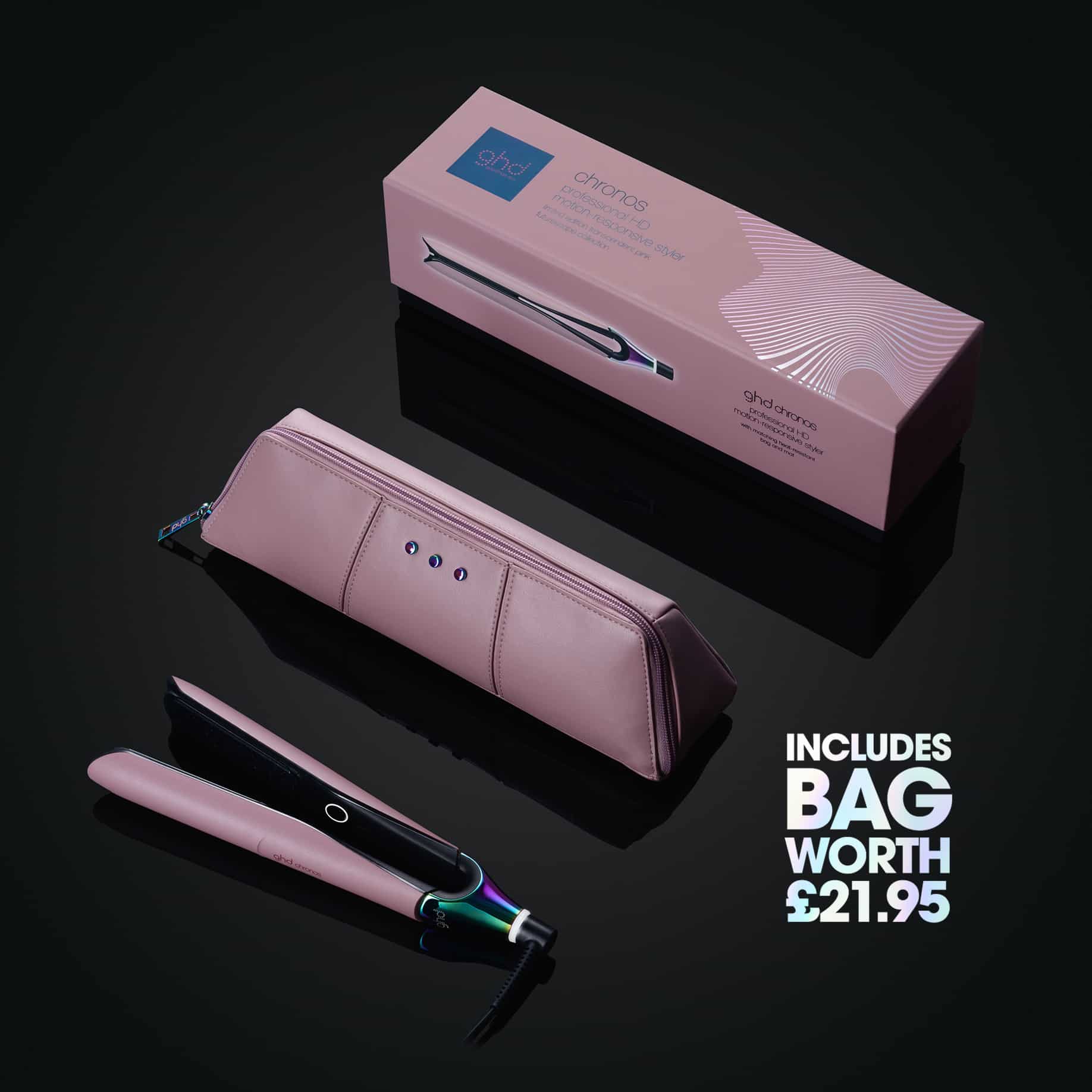 NEW GHD CHRONOS HAIR STRAIGHTENER (26MM PLATE) TRANSCENDENT PINK