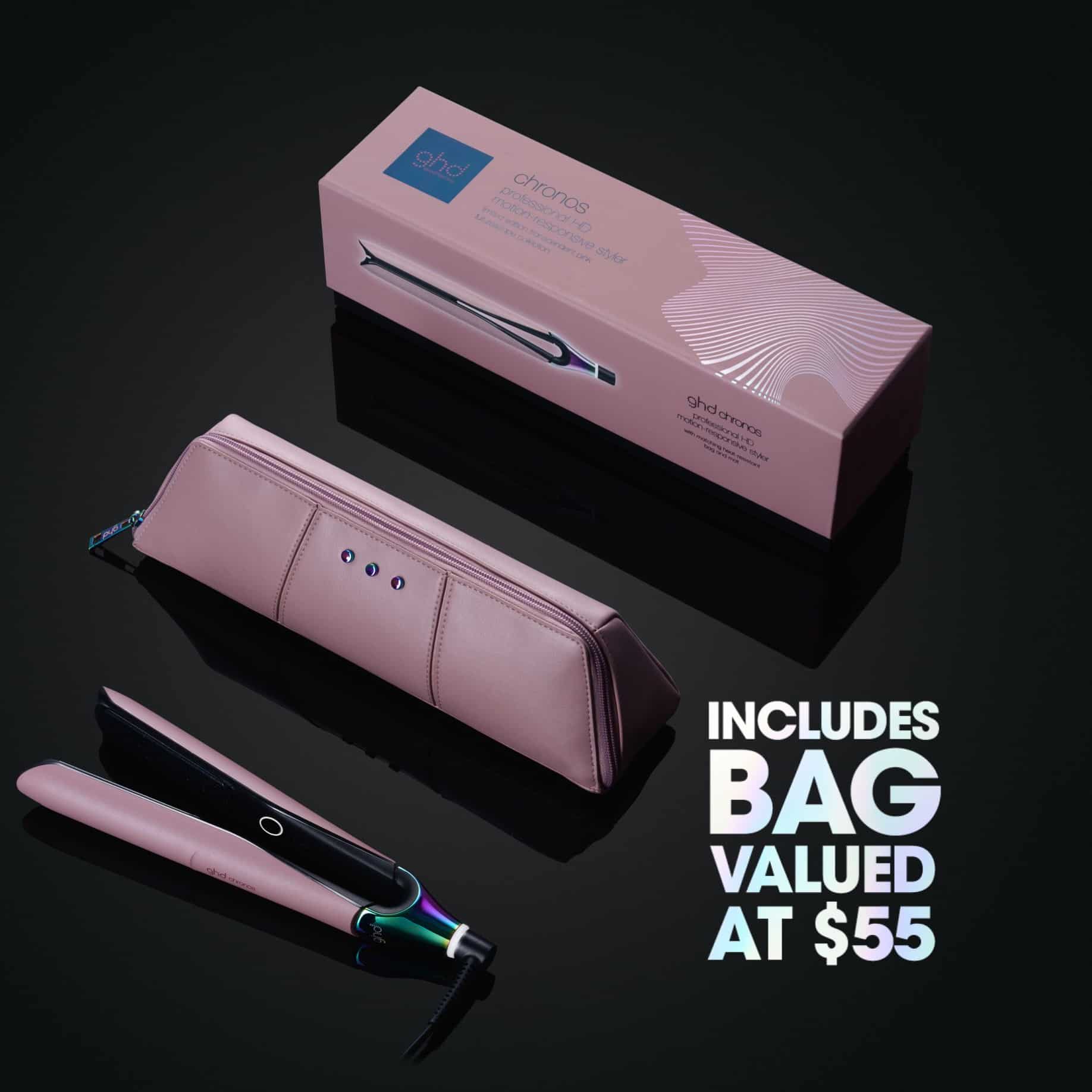 NEW GHD CHRONOS PROFESSIONAL HAIR STRAIGHTENER (26MM PLATE) TRANSCENDENT PINK