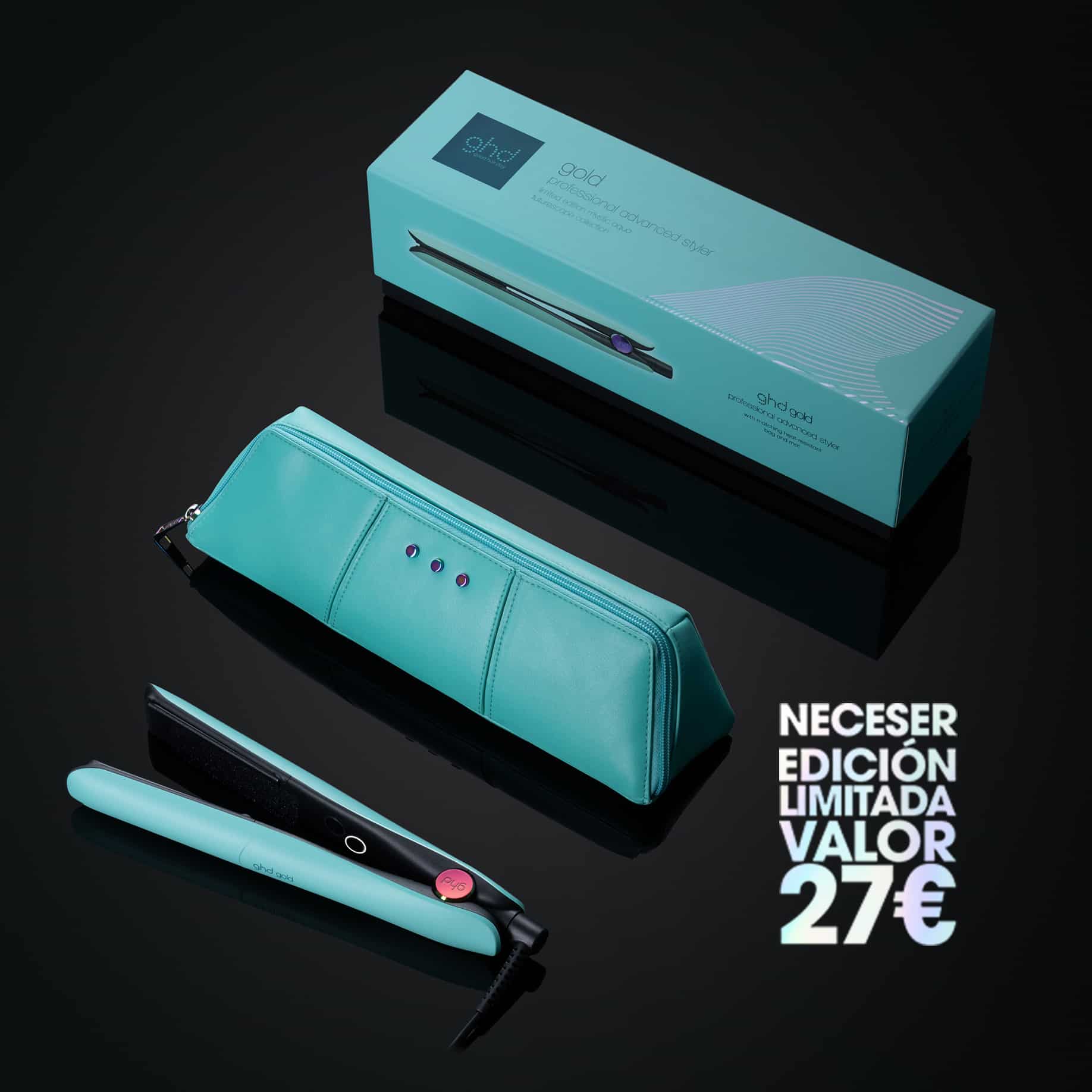 Plancha de pelo ghd gold azul turquesa (Placas 26mm)