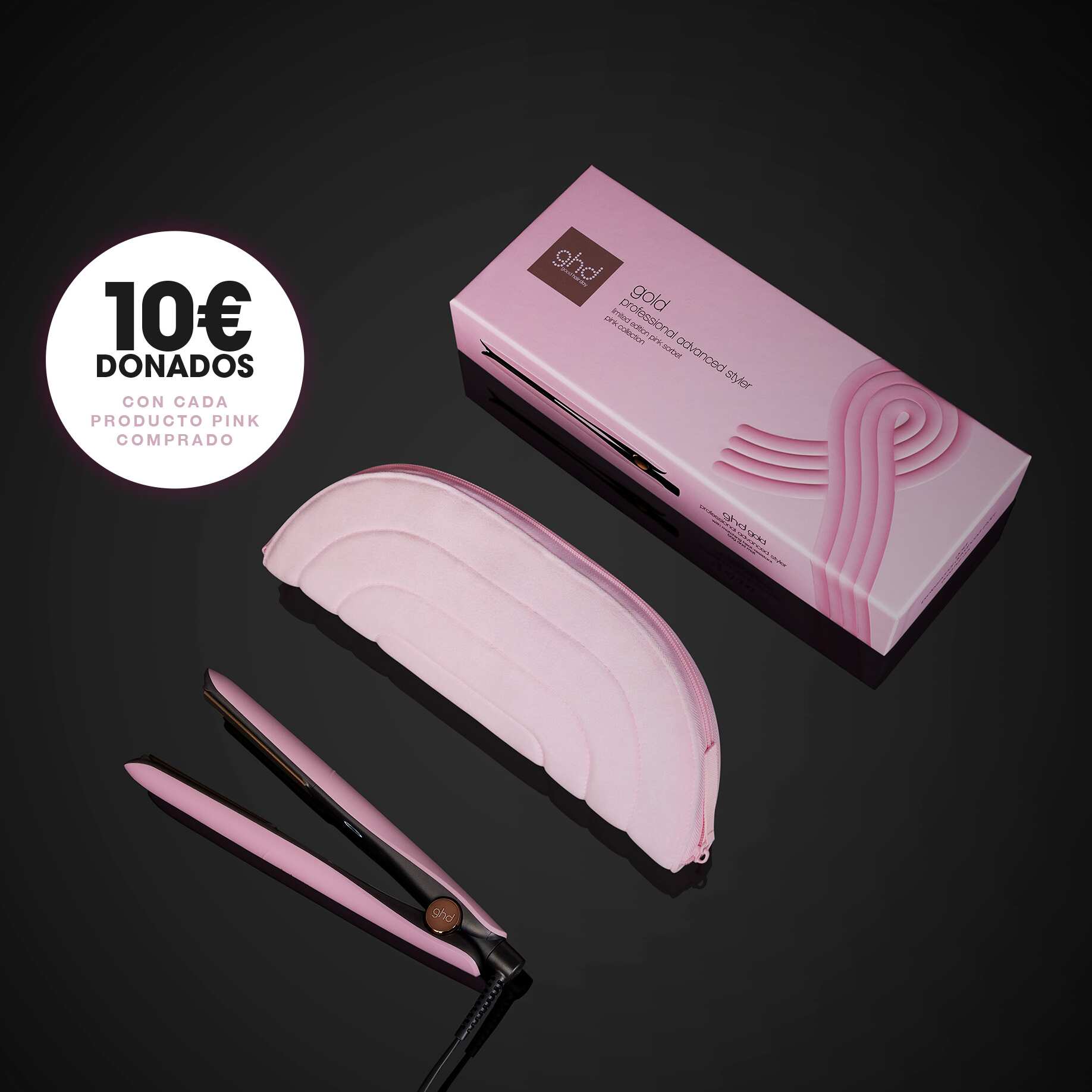 Plancha de pelo ghd gold rosa pétalo (Placas 26mm)