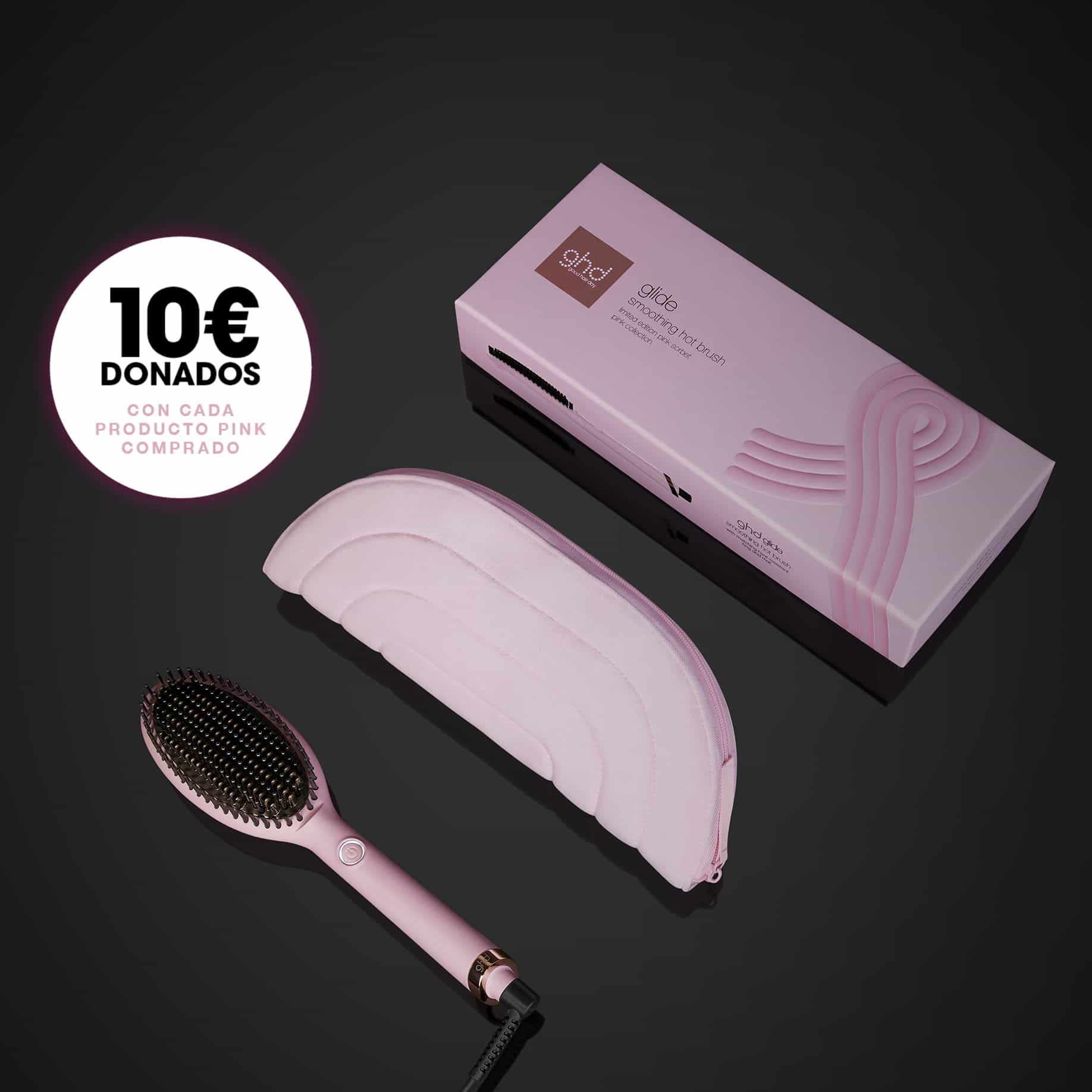 Cepillo eléctrico alisador ghd glide rosa pétalo
