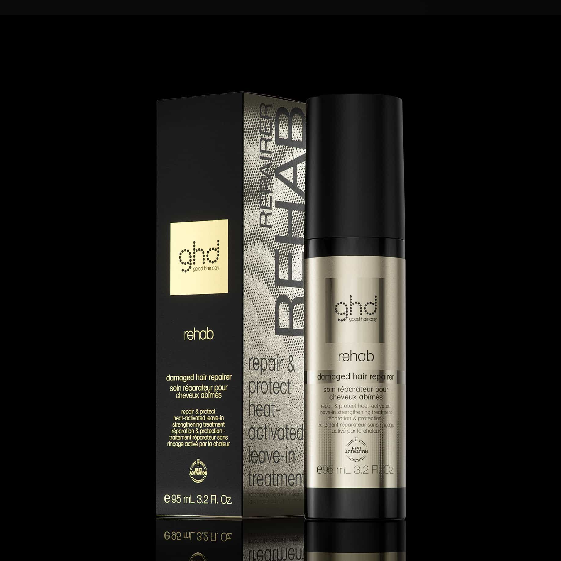 NOUVEAU SOIN RÉPARATEUR SANS RINÇAGE GHD REHAB - POUR CHEVEUX ABIMÉS
