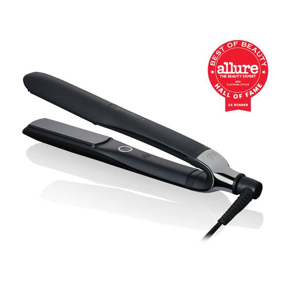 ghd one inch platinum plus styler in black with allure best of beauty award seal