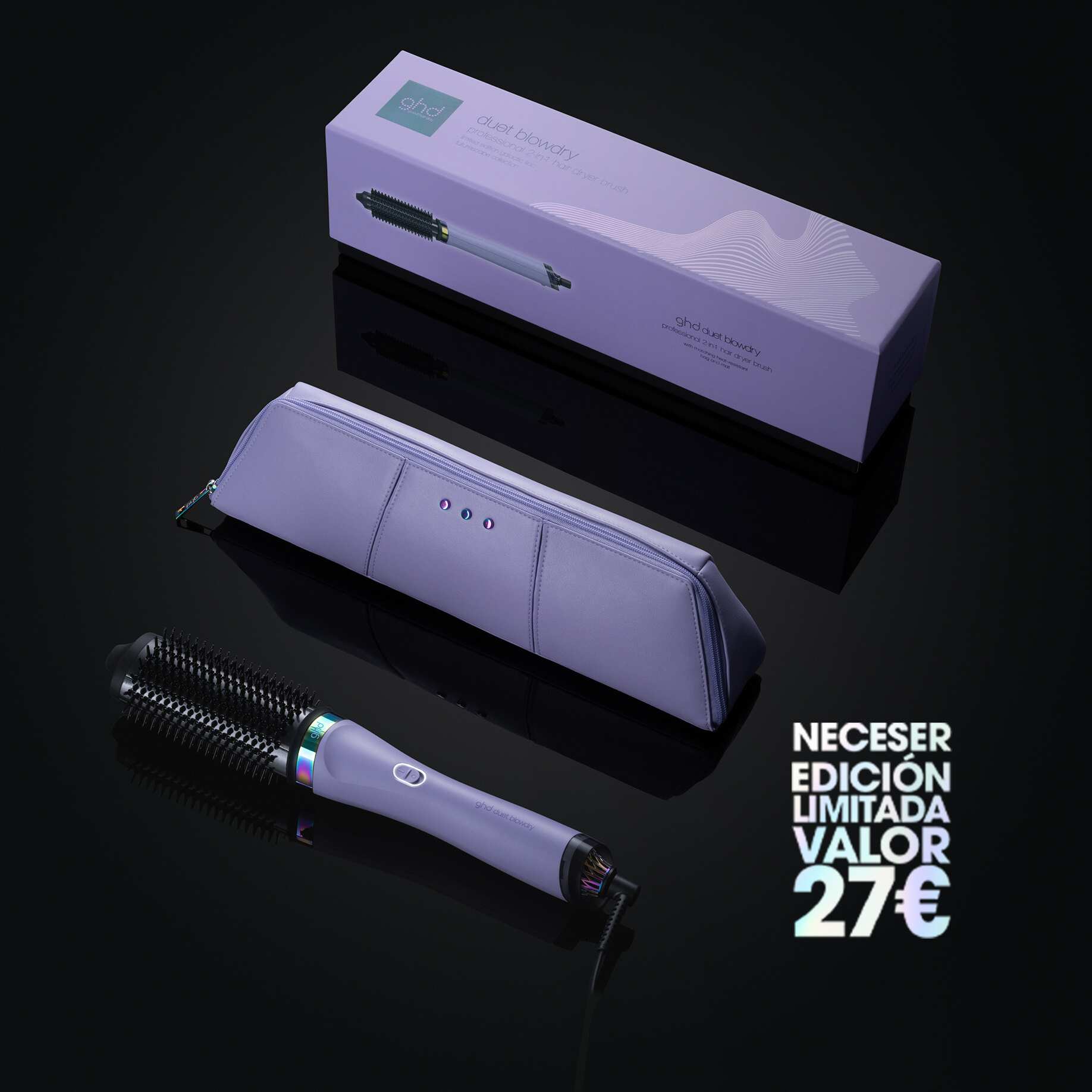 Cepillo secador 2 en 1 ghd duet blowdry lila galáctico