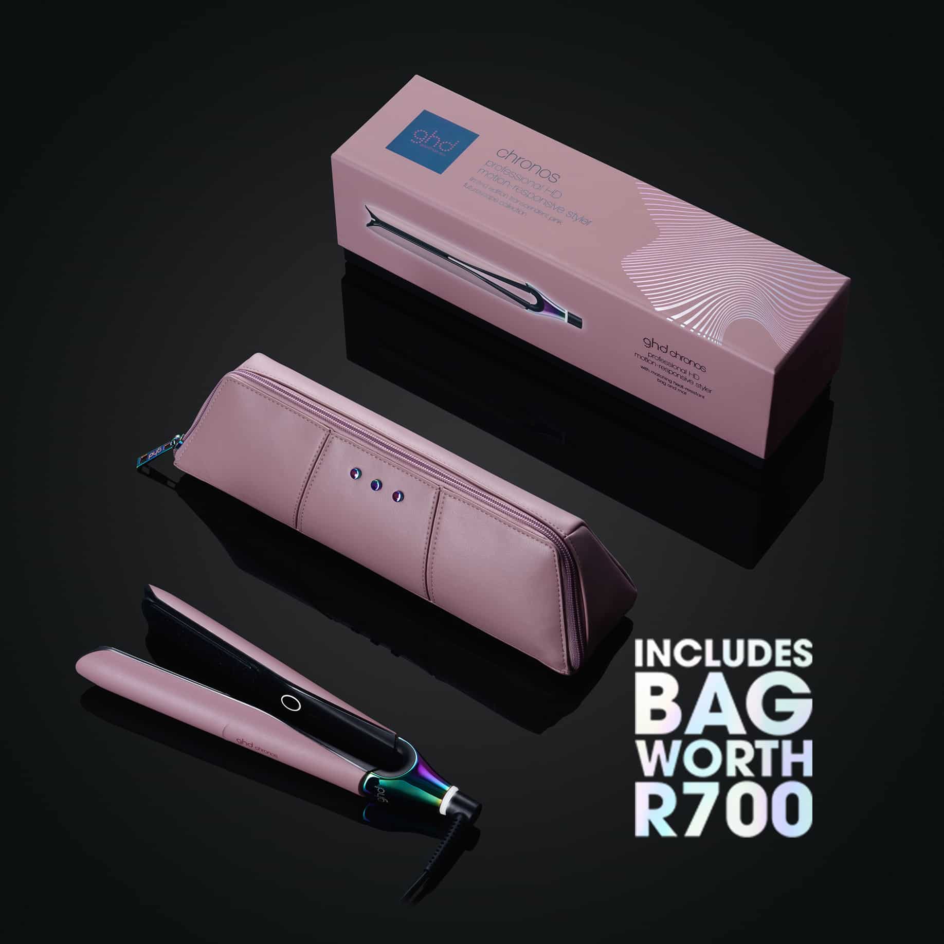 NEW GHD CHRONOS HAIR STRAIGHTENER (26MM PLATE) IN TRANSCENDENT PINK