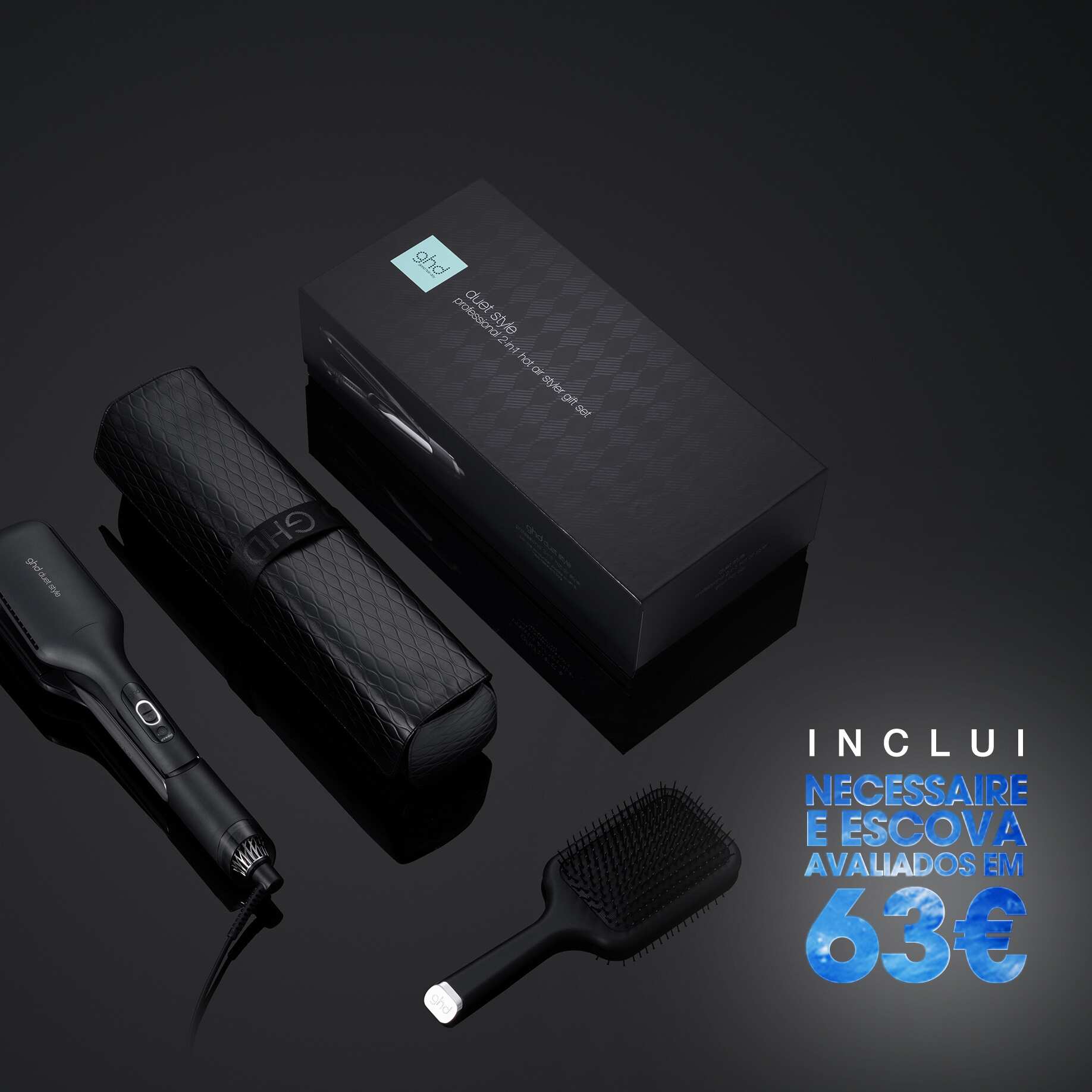 Prancha de cabelo 2-em-1 ghd duet style gift set iced luxe