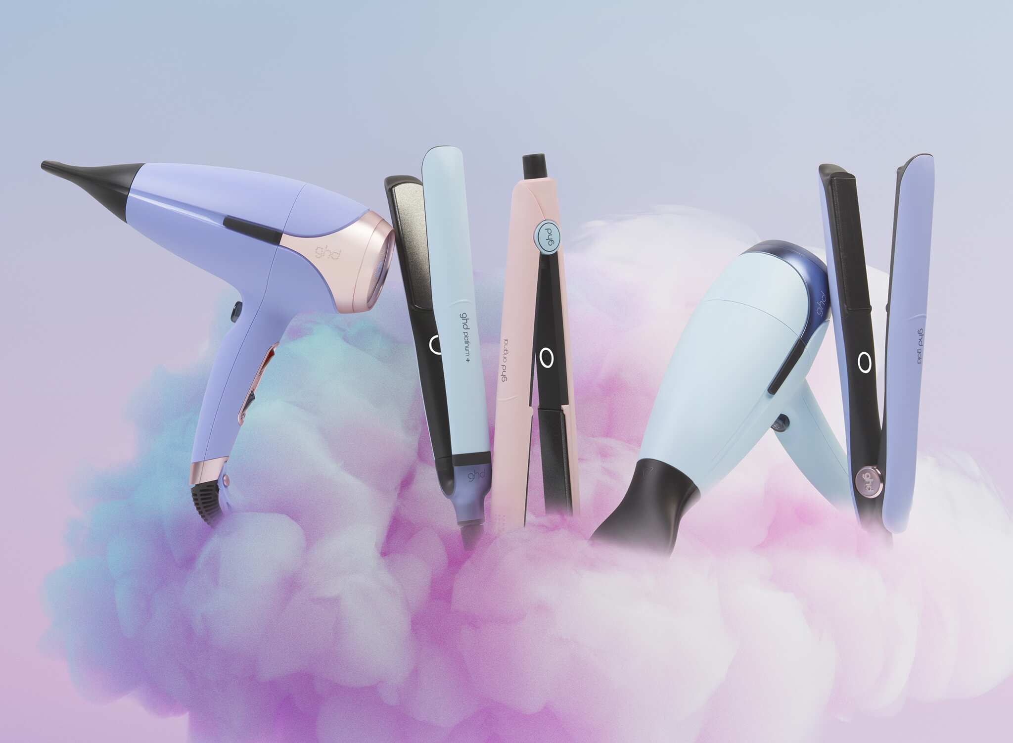 pastellfarbene Produkte der ghd iD Collection
