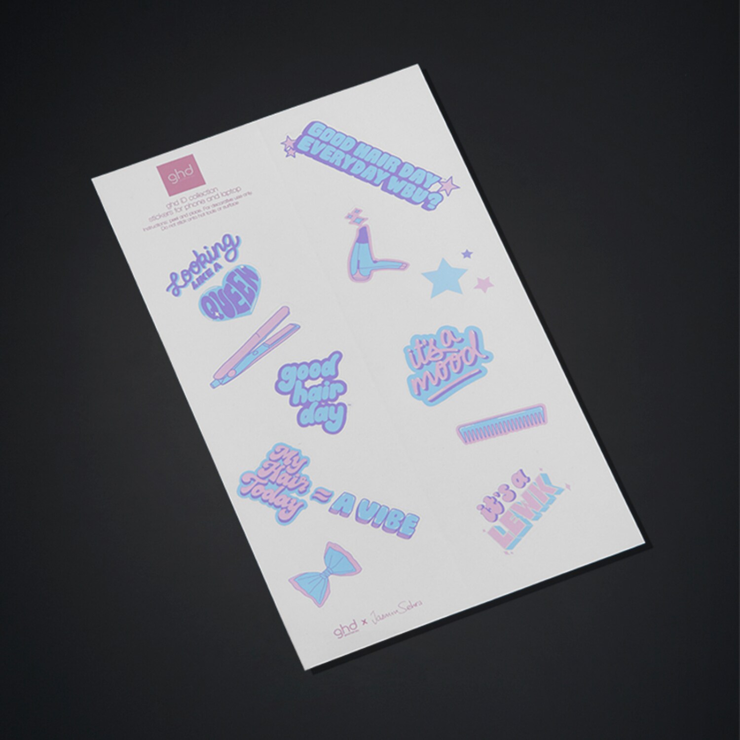 pastellfarbene Sticker der ghd iD Collection