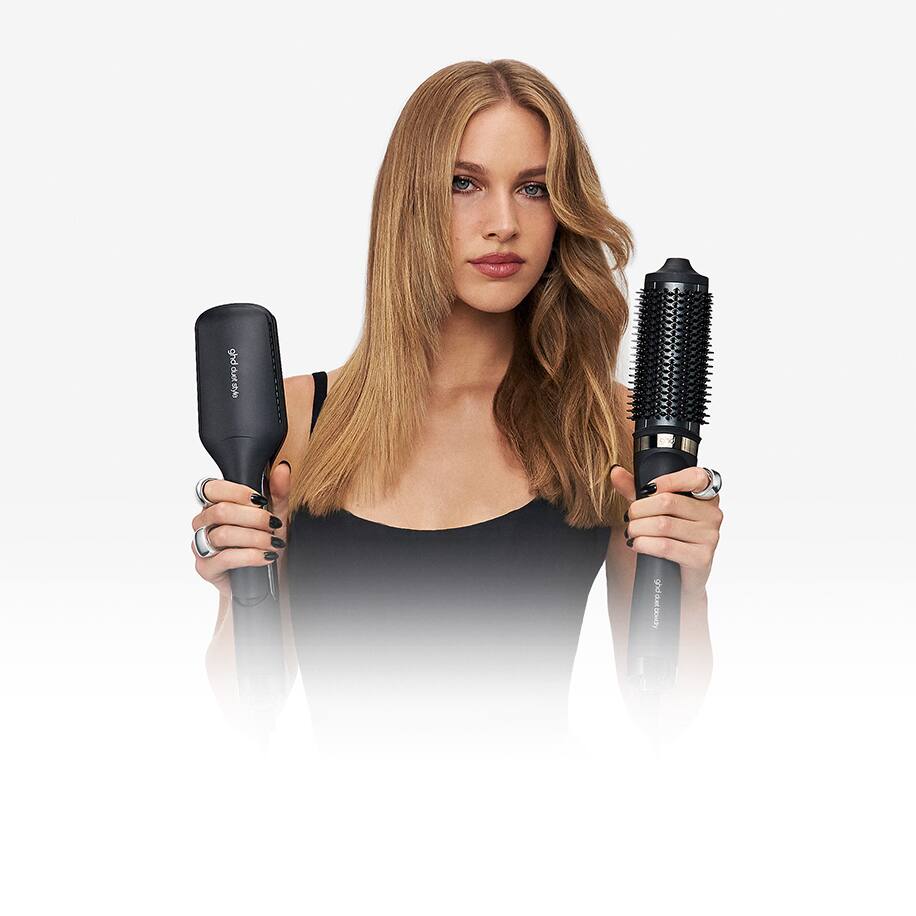 Vergleich der ghd duet 2-in-1 Tools im Haar